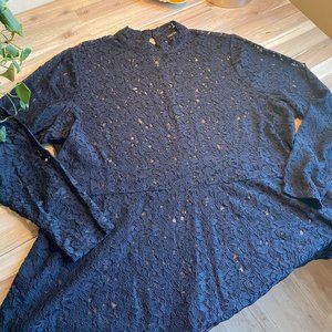 Black Lace Vintage Style Shirt
